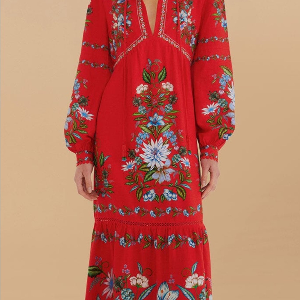 Floral Red Maxi Dress